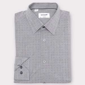 Duchamp Men’s Dress Shirt Size 14.5 Micro Print Point Collar Tailored Fit NWT